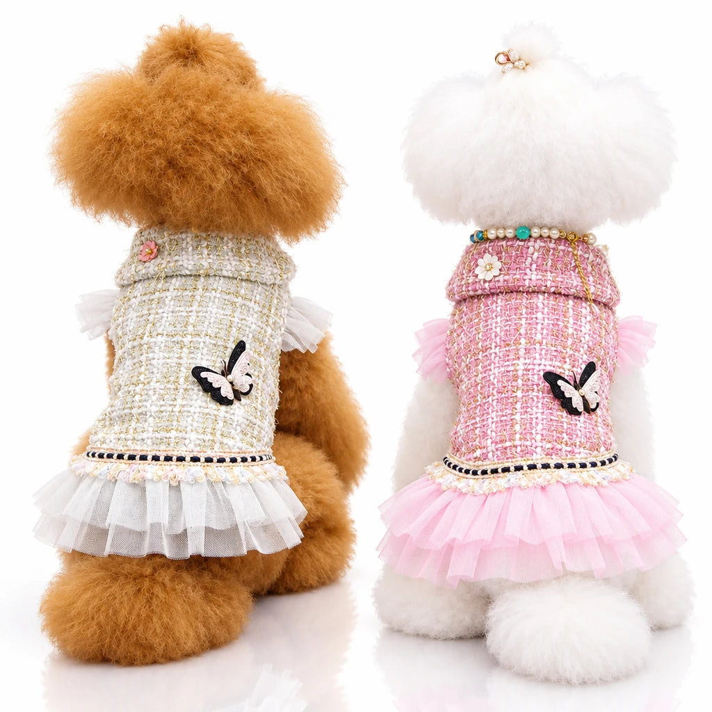 Plaid dog dress for dressed-up days