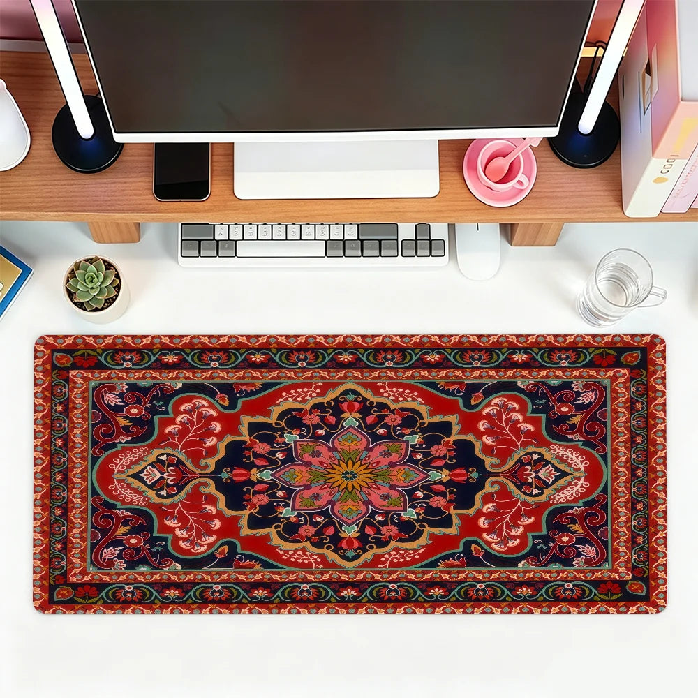 Persian carpet-pattern desk mat and mouse pad