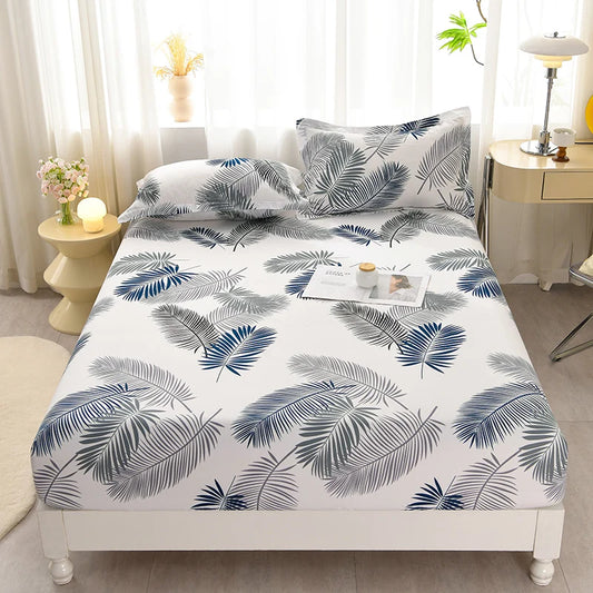 Soft Bedsheet Simple Style Bed Cover Single/Queen/King Size Bed Linen Home Fitted Sheets 침대시트 (Pillowcase Need Order)