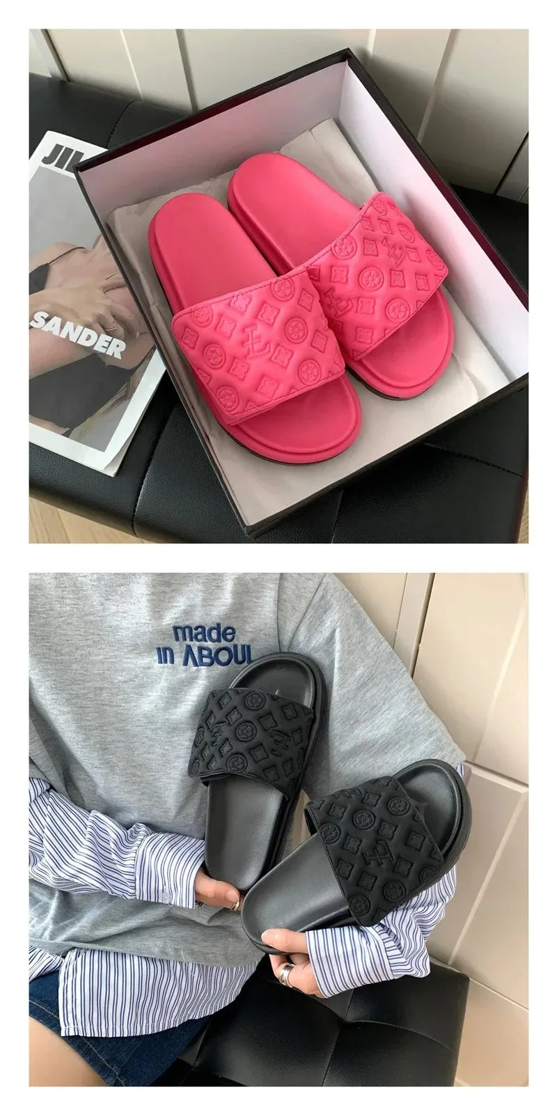 Ultra Soft Canvas Slip-On Flat Slippers with Adjustable Strap