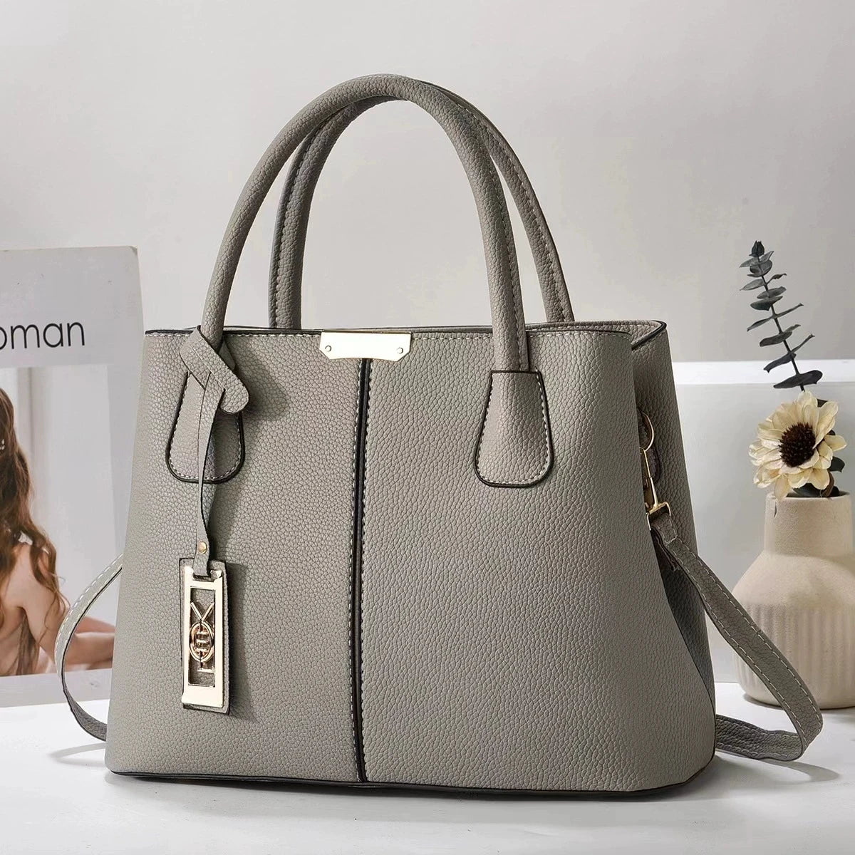Luxury Spacious Designer Leather Handbag