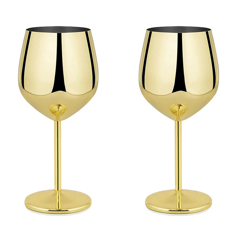 500ml Stainless Steel Wine Glass Goblet Sets Durable Metal Cup for Red Wine Champagne Bar Party Kitchen Goblets Drinking Utensils