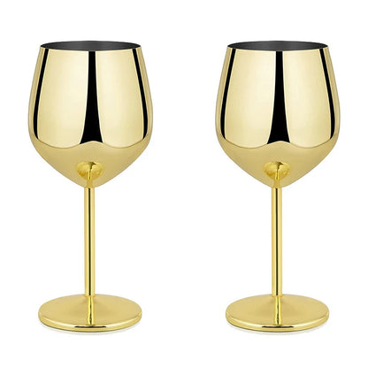 500ml Stainless Steel Wine Glass Goblet Sets Durable Metal Cup for Red Wine Champagne Bar Party Kitchen Goblets Drinking Utensils