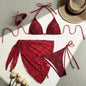 Women's Lace Detail Bikini Set with Removable Padding and Low-Rise Bottoms