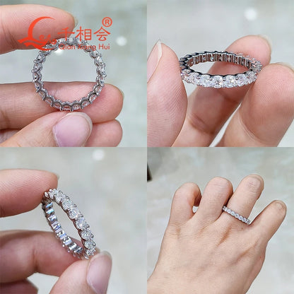 Lab-Grown Diamond Ring Full Eternity Unisex With D Color VS Clarity