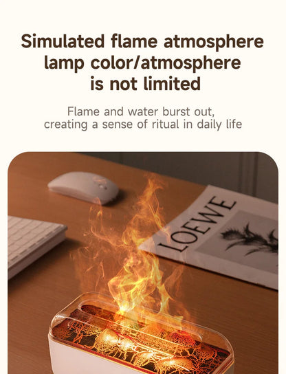 Flame Essential Oil Diffuser with Colorful Night Lights 300ML USB Home Ultrasonic Aromatherapy Fragrant Oil Humidifier Vaporizer