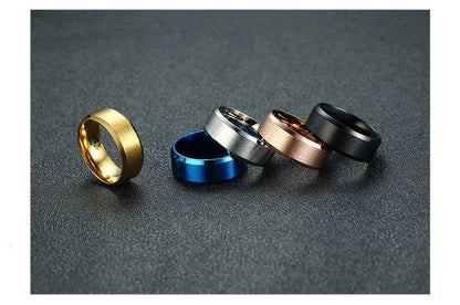 Bold Ring for Men with Stainless Steel Horus Cross Rhodium Plated 8mm