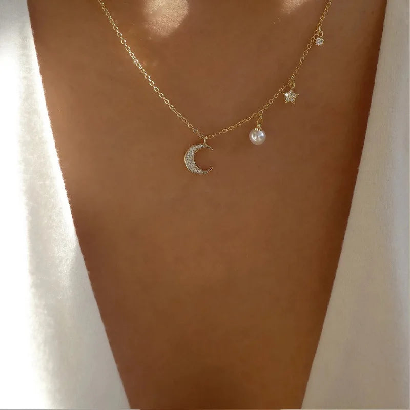 Layered Heart Pendant Necklace with Crystal Bead Detailing for Everyday Sparkle and Delicate Shine