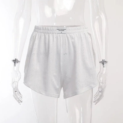 Soft Two-Piece Pajama Set with Long Sleeve Top and Shorts for Women