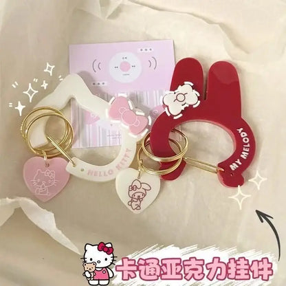 Carabiner Bag Charm with Anime Style Moving Mechanism