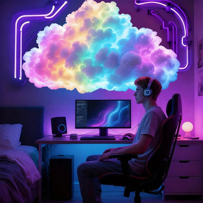 Acrylic Cloud Ceiling Lamp with 3D LED Ambient Light for Bedroom Decor