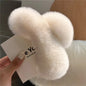Rabbit Fur Plush Small Crab Clip Square Hair Claw Women Elegant Shark Clip Hairpin Barrettes Ponytail Holder Hair Accessories