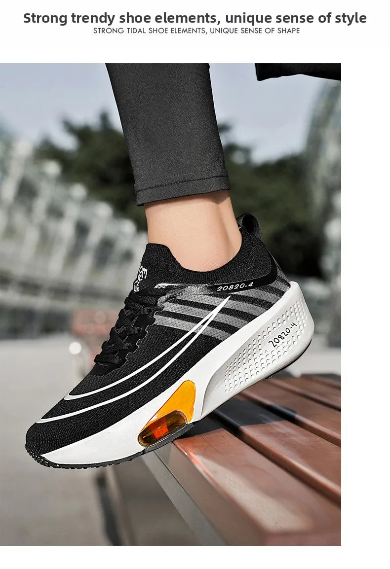 Breathable Sneakers for Marathon Training Cushioned Insole Nonslip Grip