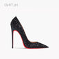 Couture Luxury Red Bottom Glitter Heels | Merch Gone Viral.