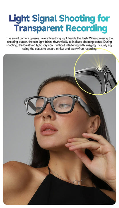 Titanium Frame AI Smart Glasses With 13MP Camera And Real Translation
