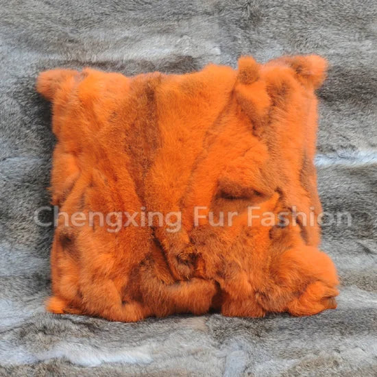 Free Shipping CX-D-17B Soft&Warm Real Rabbit Fur Patchwork Pillow Case~DROP SHIPPING