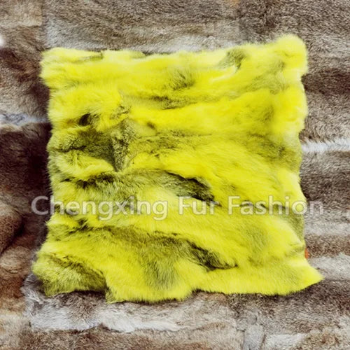 Free Shipping CX-D-17B Soft&Warm Real Rabbit Fur Patchwork Pillow Case~DROP SHIPPING