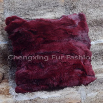 Free Shipping CX-D-17B Soft&Warm Real Rabbit Fur Patchwork Pillow Case~DROP SHIPPING