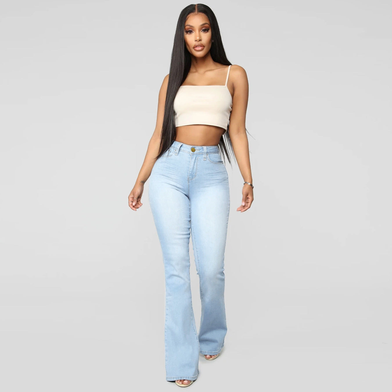 Breathable High-Waist Slim Denim Jeans for All Day Wear Confidence