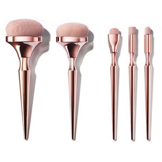 Golden Makeup Brush Set with Soft Bristles
