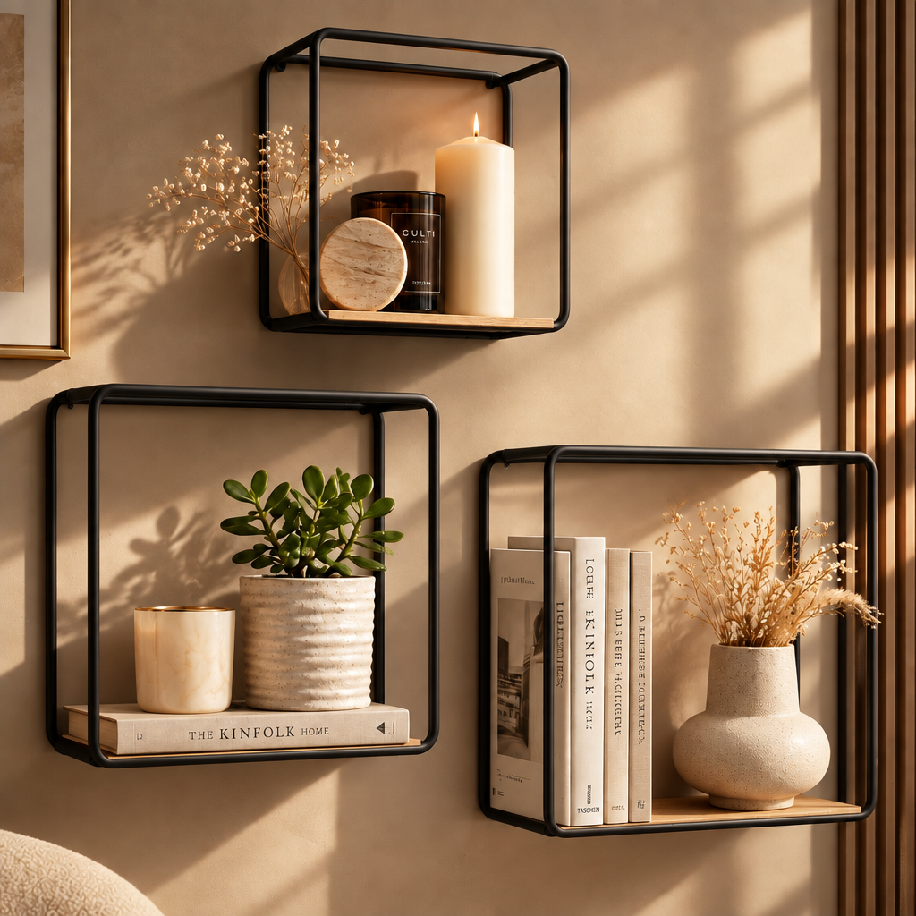 3-Tier Folding Wall-Mounted Modern Storage Rack