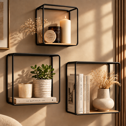 3-Tier Folding Wall-Mounted Modern Storage Rack