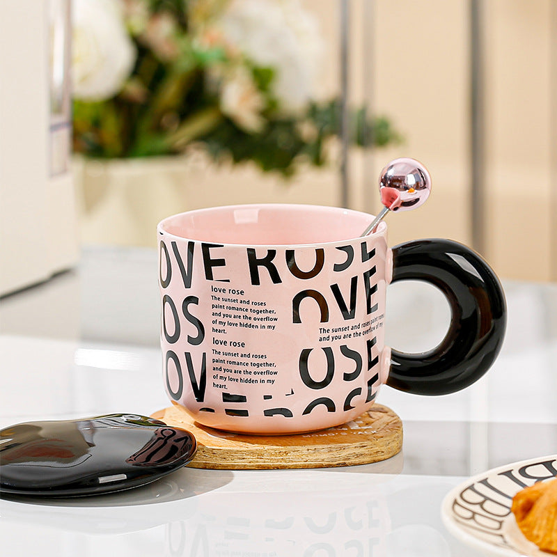 Love Mug 381ml Capacity for Coffee and Tea Desk Decor