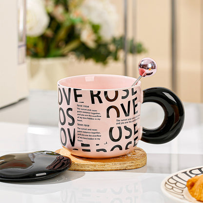 Love Mug 381ml Capacity for Coffee and Tea Desk Decor