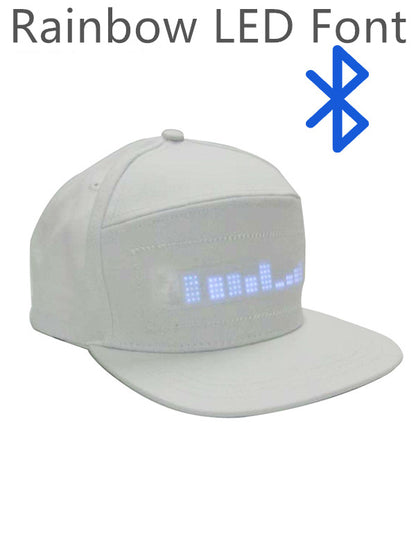 Led Luminous HatCustom Words Pixel Lighting Rechargeable Bluetooth APP Control Scrolling Message Flexible Cap