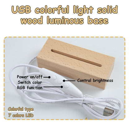 Acrylic Memo Board Night Light for Desk with Wooden Base and RGB LED - Merch Gone Viral