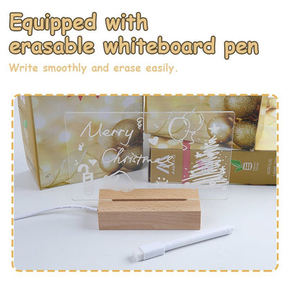 Acrylic Memo Board Night Light for Desk with Wooden Base and RGB LED - Merch Gone Viral