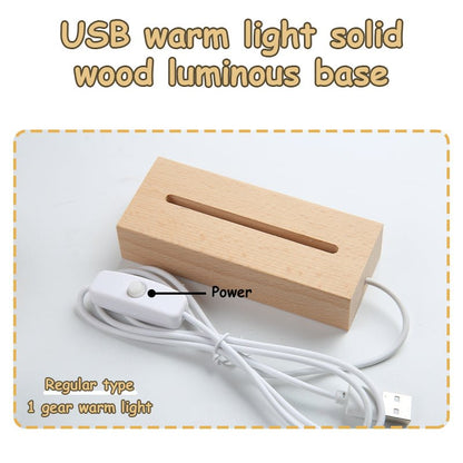 Acrylic Memo Board Night Light for Desk with Wooden Base and RGB LED - Merch Gone Viral