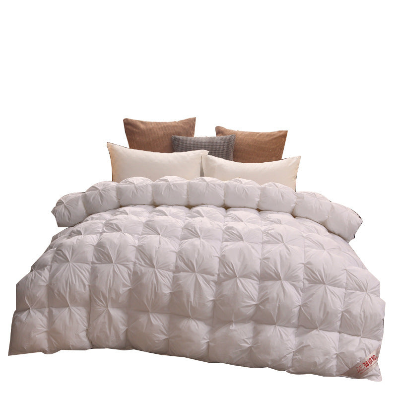 Luxe Twisted Goose Down Duvet – Ultra-Soft Cotton Cover, Pinch Pleat Design, All-Season Warmth & Cloud-Like Comfort