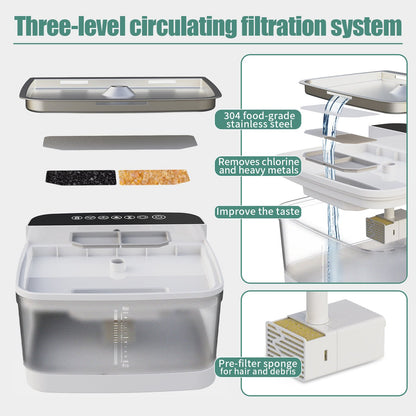 Automatic Pet Water Dispenser With Stainless Steel Reservoir For Cats And Dogs - Merch Gone Viral