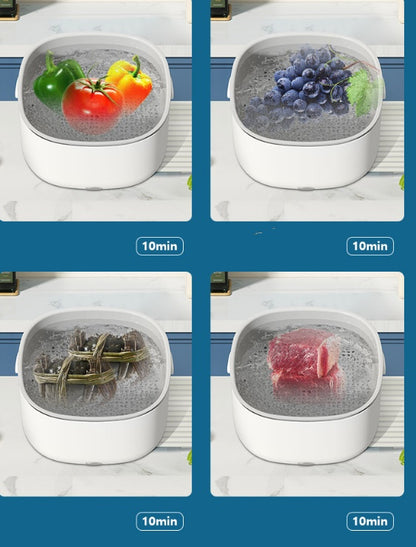 Portable Ultrasonic Washing Basket with Quick Rinse for Home Kitchen