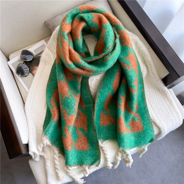 Soft Scarf With Cashmere Feel Warm Solid Color Drapes Smoothly Daily