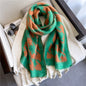 Soft Scarf With Cashmere Feel Warm Solid Color Drapes Smoothly Daily