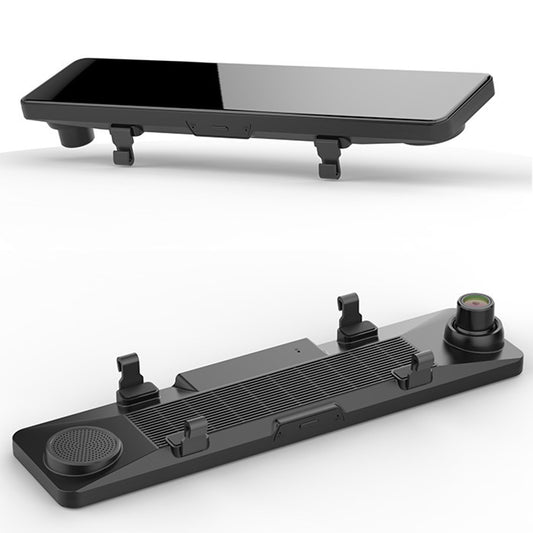 4G Smart Streaming Media Dash Cam front and back view showing screen and camera lens