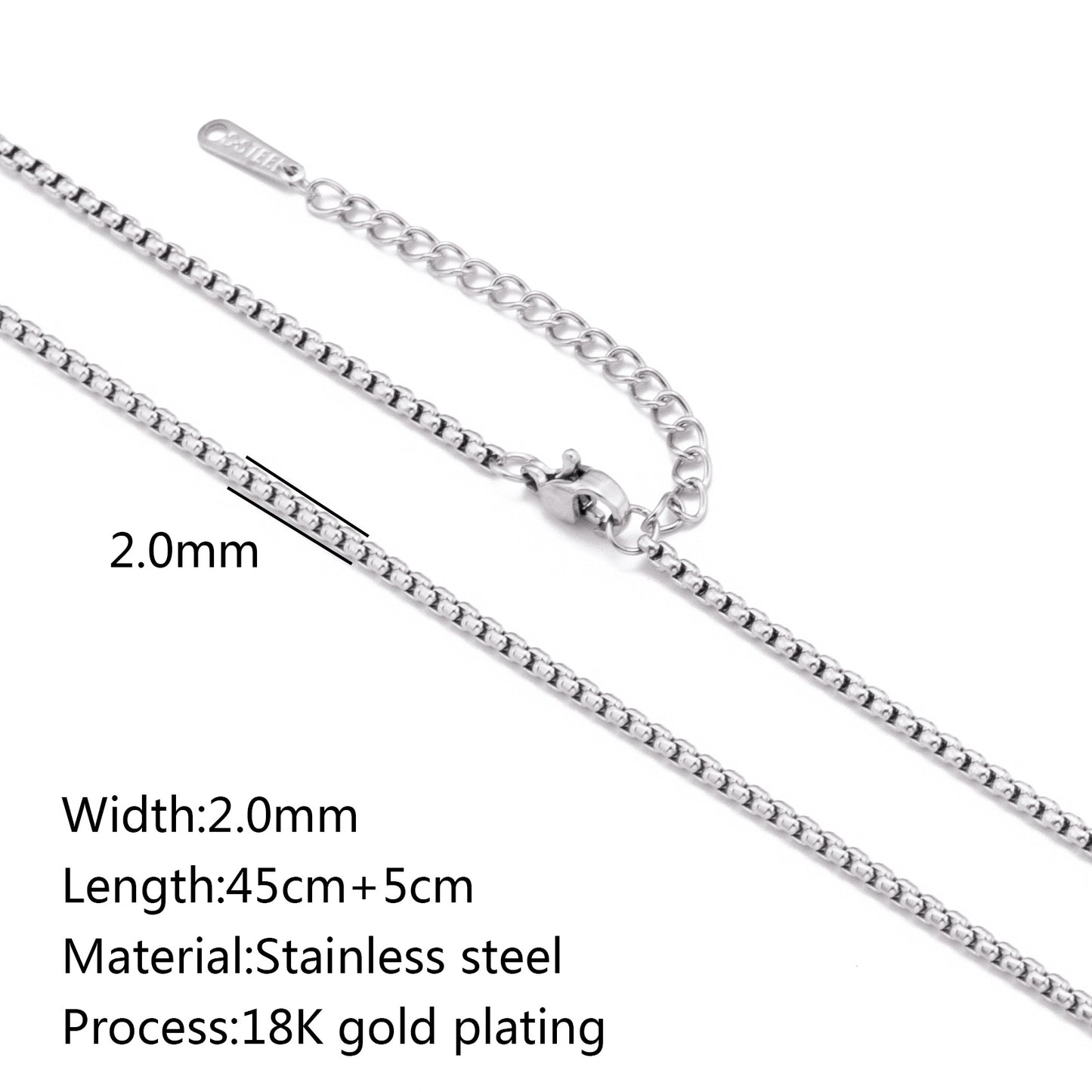Durable Lip Chain Necklace with 18K Gold Color Vacuum Plating