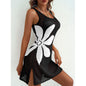 Women's Jacquard Knit Beach Cover-Up Dress with Hollow-Out Detail