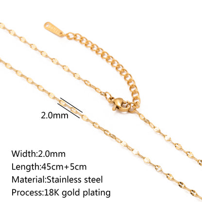 Durable Lip Chain Necklace with 18K Gold Color Vacuum Plating