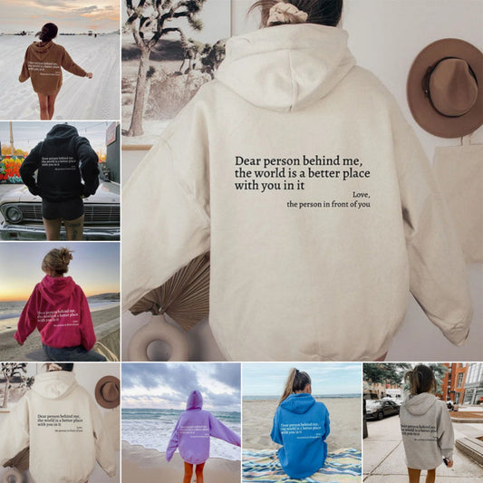 Soft Hoodie With Kangaroo Pocket For Daily Comfort Soft Letter Print