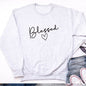 Blessed Love Pattern Long Sleeve Sweater Soft Cotton Breathable Casual Top - merch gone viral.