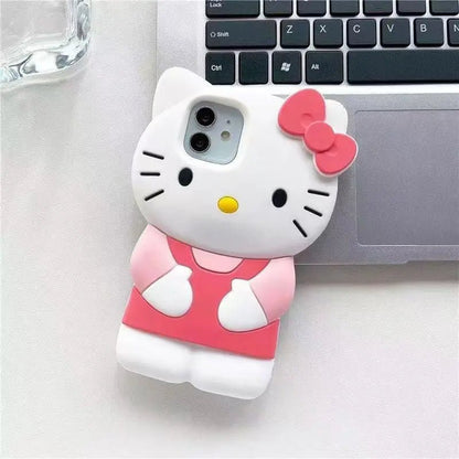 Bowknot Kitty Cat 3D Silicone iPhone Case Luxury Collection Exclusive Soft Touch Protection - merch gone viral.