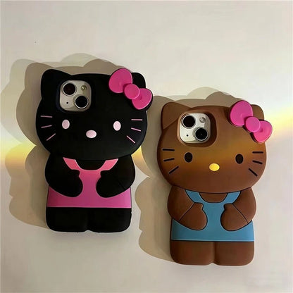 Bowknot Kitty Cat 3D Silicone iPhone Case Luxury Collection Exclusive Soft Touch Protection - merch gone viral.