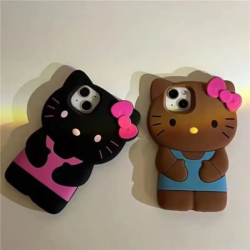 Bowknot Kitty Cat 3D Silicone iPhone Case Luxury Collection Exclusive Soft Touch Protection - merch gone viral.