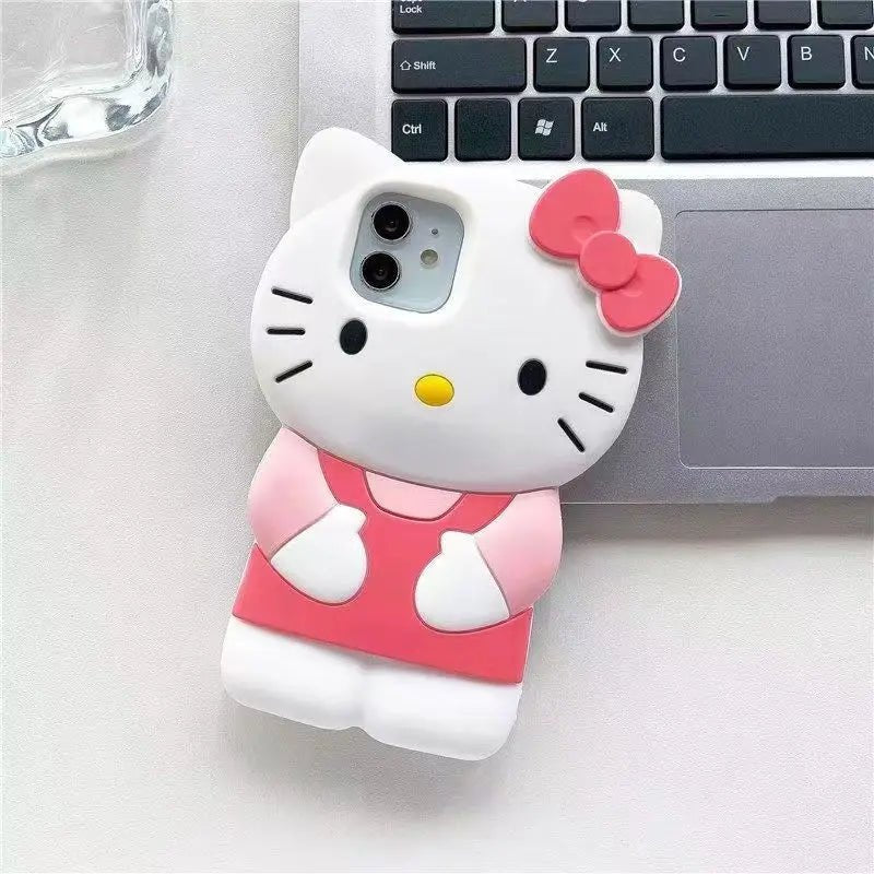 Bowknot Kitty Cat 3D Silicone iPhone Case Luxury Collection Exclusive Soft Touch Protection - merch gone viral.