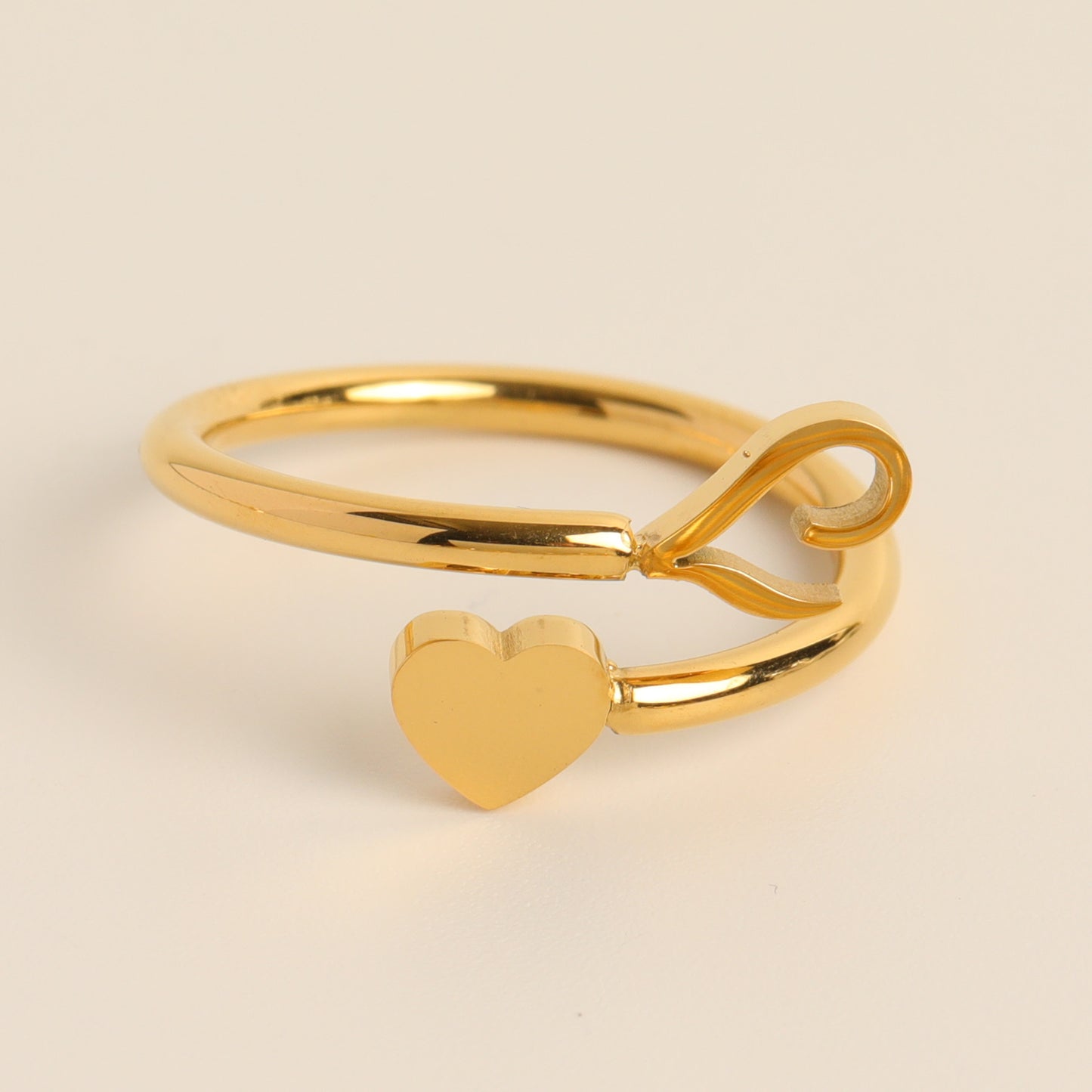 Durable Stainless Steel Ring with 18K Gold Plating and Initials