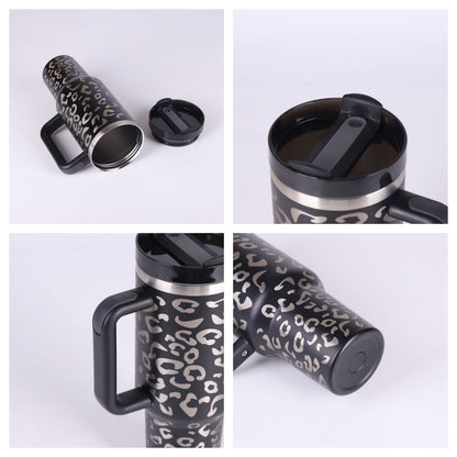 Insulated Tumbler 40 Oz With Handle And Straw For Coffee And Tea