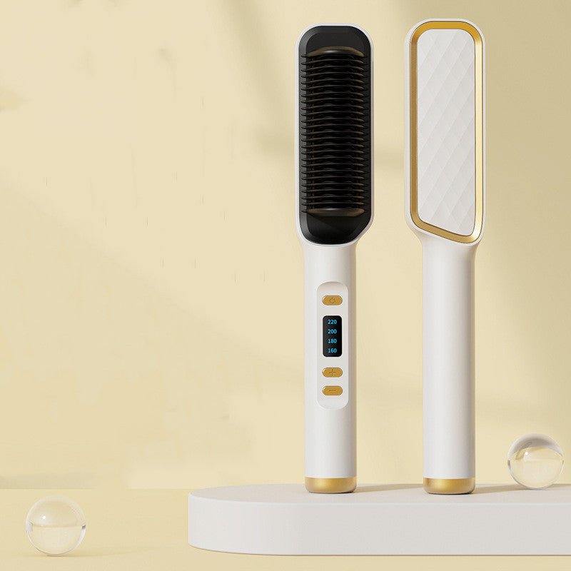 Wireless Hair Straightening And Curling Comb Tourmaline Ceramic Heating